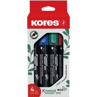 Kores Permanent-Marker, ECO XP2, Keilspitze, 4er Etui