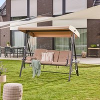 Hollywoodschaukel 3-Sitzer DESCANSO - 115 x 198 cm Beige