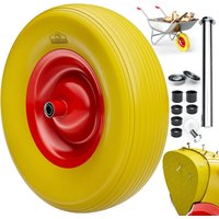 Gardebruk Schubkarrenrad Gelb pannensicher PU-Schaum 200kg Kugellager inkl Achse