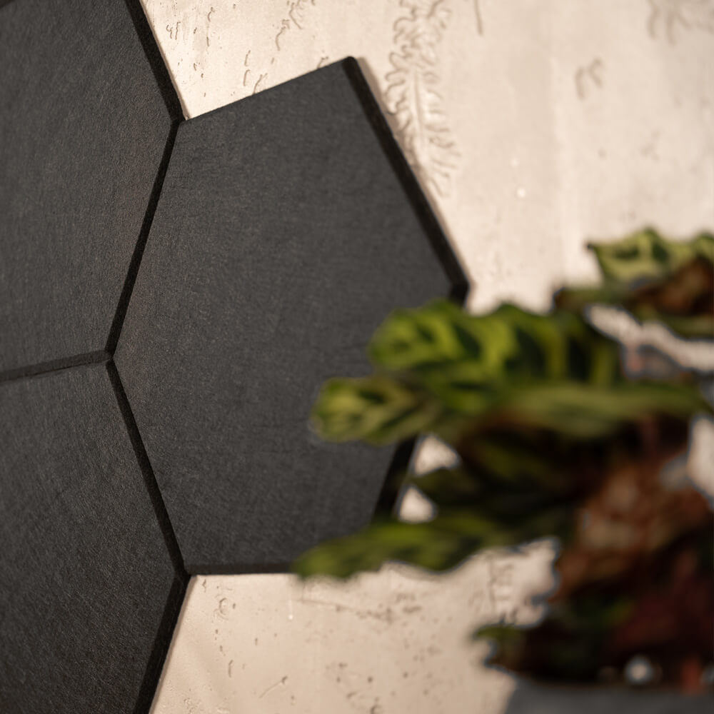Akustikplatten Hexagon selbstklebend SILENT - 5er Set Schwarz – Bild 5