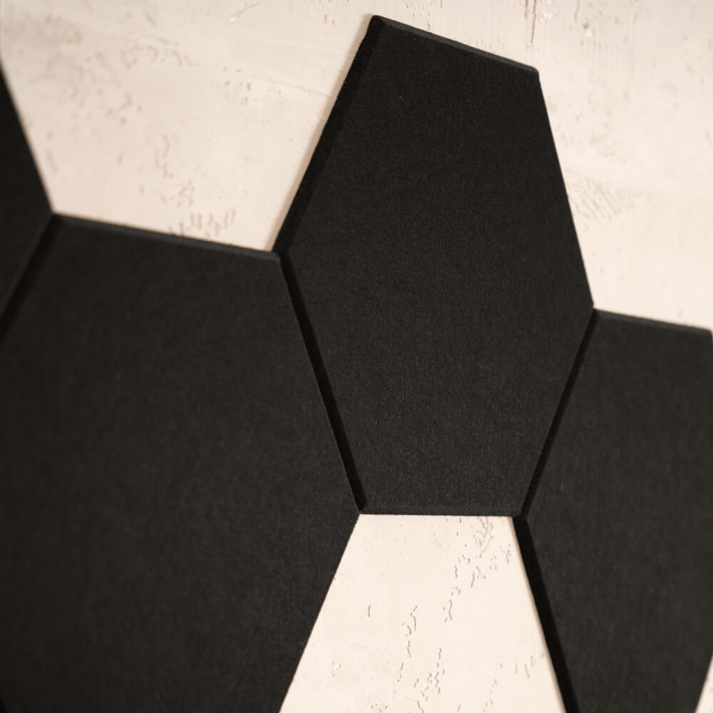 Akustikplatten Hexagon selbstklebend SILENT - 5er Set Schwarz – Bild 6