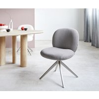Drehstuhl Nube-Flex Cord Silbergrau Kreuzgestell breit Edelstahl 360 drehbar Taschenfederkern