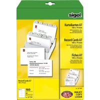 sigel PC-Karteikarten, A7 (A4), weiß, 185 g/qm, MP – Bild 2