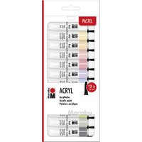 Marabu Acrylfarben-Set, PASTELL, 12 x 12 ml – Bild 2