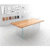 DELIFE Edge Esstisch Akazie Glas – Bild 2