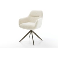 Drehstuhl Pejo-Flex Teddystoff Beige Kreuzgestell breit Effektfinish Titan 360 drehbar Wippfunktion Taschenfederkern