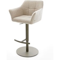 Barstuhl Yulo-Flex Webstoff Soft Beige Drehfuß höhenverstellbar Metall Titanfarben