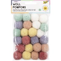 folia Woll-Pompons, Pastell, 24 Stück, farbig sortiert – Bild 2