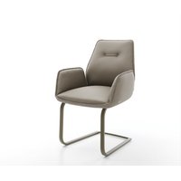 Freischwinger Zoa-Flex Echt-Leder Schlamm Freischwinger flach Effektfinish Titan