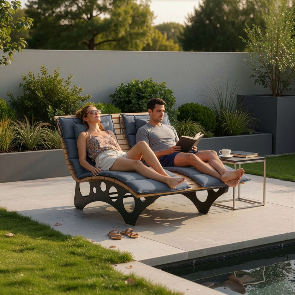 Home Deluxe 4058166267368 Wellenholzliege Sofa – Bild 3
