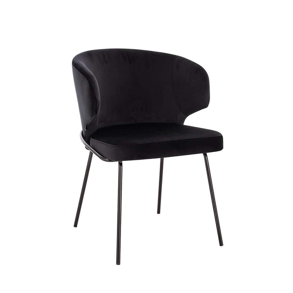 Esszimmerstuhl AMARA Samt - 9er Set Schwarz – Bild 5