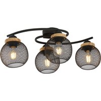 PABLO Deckenlampe schwarz 15663-4D, B/H/T: 60 x 22 x 35 cm, Metall, Holz