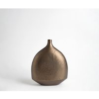 Vase Gutta B27 x T12 x H31 cm Aluminium Aurum Satin Gegossen