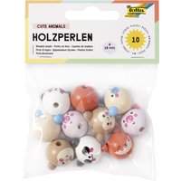 folia Holzperlen CUTE ANIMALS, rund