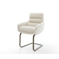Freischwinger Abelia-Flex mit Armlehnen Teddystoff Beige Freischwinger flach Effektfinish Titan