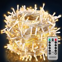 monzana® Lichterkette Weihnachten Warmweiß 60m transparent Fernbedienung