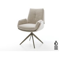 Drehstuhl Clea-Flex Webstoff Soft Beige Kreuzgestell breit Effektfinish Titan 360 drehbar Wippfunktion