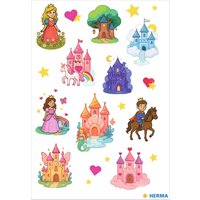 HERMA Sticker DECOR Märchenschlösser, Papier beglimmert
