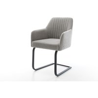 Freischwinger Greg-Flex Strukturstoff Soft Grau Freischwinger flach Schwarz Taschenfederkern