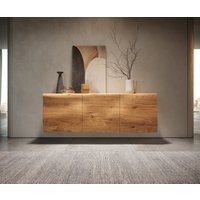 Sideboard New Live-Edge 145 cm Eiche Natur 3 Türen schwebend