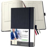 sigel Buchkalender Conceptum, DIN A5, immerwährend, schwarz