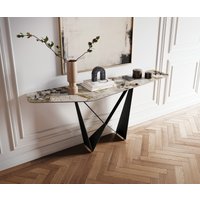 Konsolentisch Edge Polygonal 180x50 cm Keramik Patagonia Poliert Spios Metall Schwarz – Bild 2