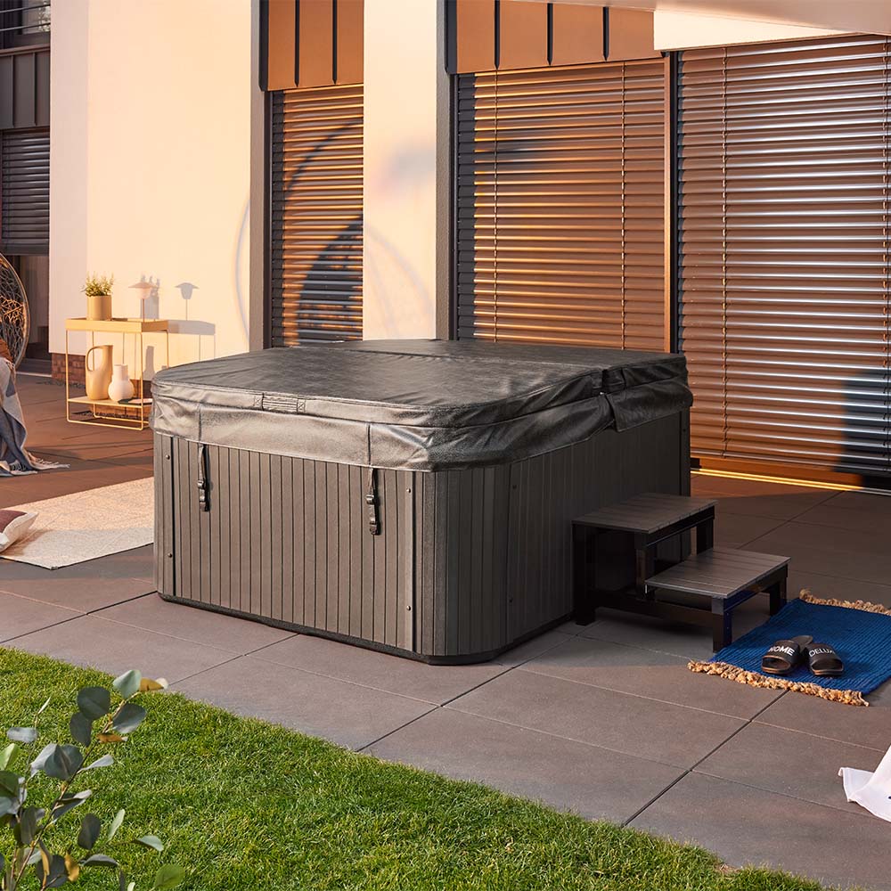 Outdoor Whirlpool mit Treppe und Thermoabdeckung SEA STAR 180 x 160 cm 4 Personen – Bild 3
