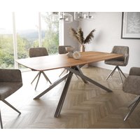 DELIFE Edge Esstisch Akazie Edelstahl