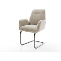 Freischwinger Zoa-Flex Webstoff Soft Beige Freischwinger flach Graphit Taschenfederkern