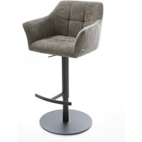 Barstuhl Yulo-Flex Bouclé Soft Schlamm Drehfuß höhenverstellbar Metall Schwarz