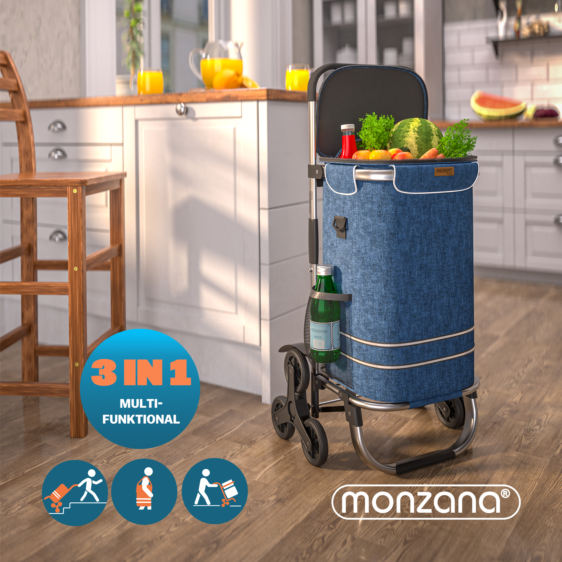 monzana 109122 Einkaufstrolley Blau – Bild 3
