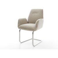 Freischwinger Zoa-Flex Webstoff Soft Beige Freischwinger flach Edelstahl Taschenfederkern