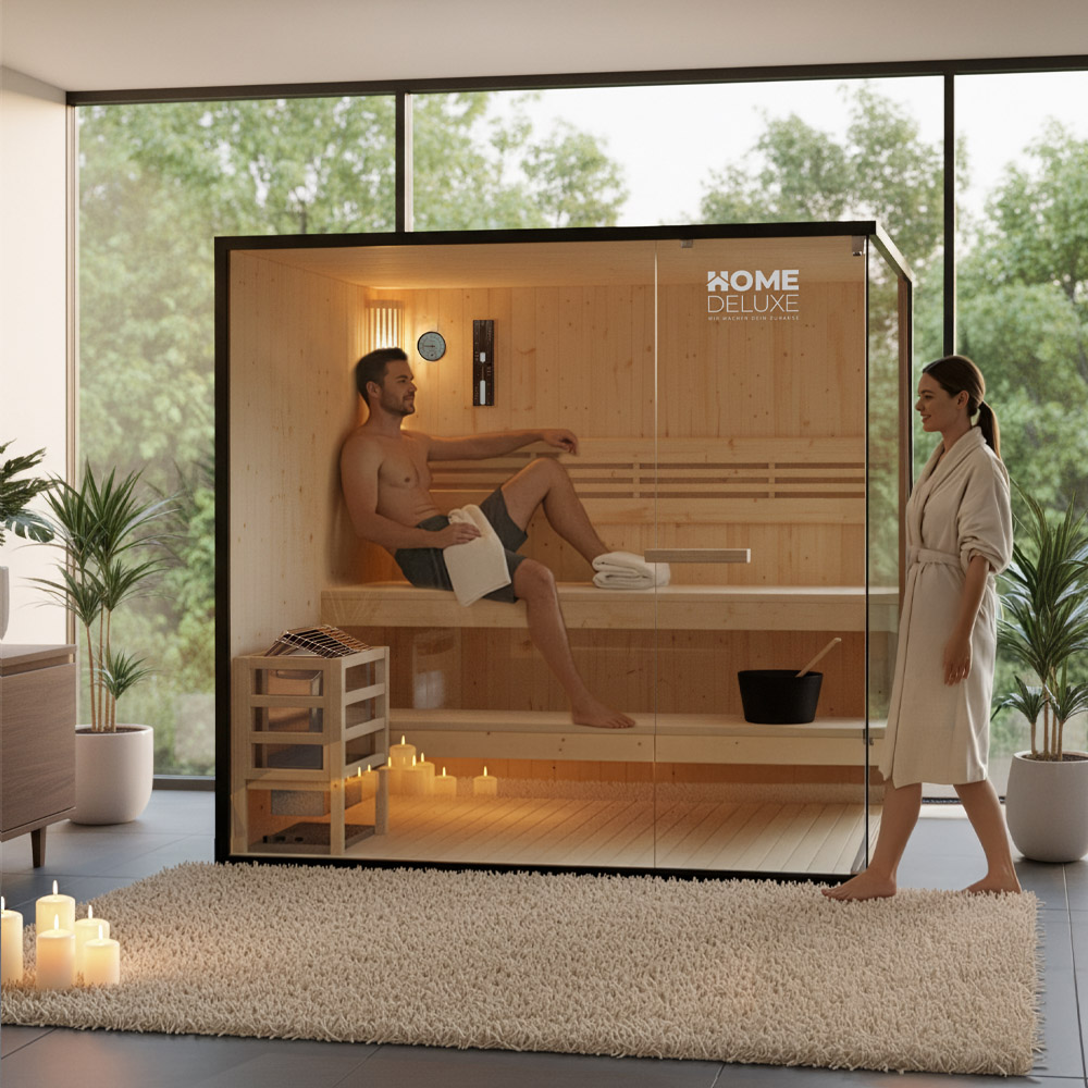 Traditionelle Sauna SHADOW XL - 200 x 150 cm für 5 Personen – Bild 3