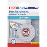 tesa Powerbond Montageband Universal, 19 mm x 1,5 m, weiß