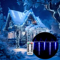 monzana® Lichterkette Eiszapfen Blau 10,5m