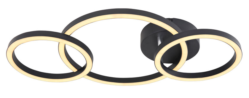 REGGY Deckenlampe schwarz 67238-24B, B/H/T: 54,5 x 7,5 x 30 cm, Metall, Kunststoff – Bild 3