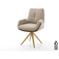 Drehstuhl Clea-Flex Materialmix Schlamm Holzgestell kantig Natur 360 drehbar – Bild 2