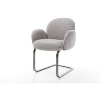 Freischwinger Nube-Flex mit Armlehnen Cord Silbergrau Freischwinger flach Graphit Taschenfederkern