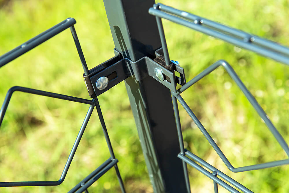 Doppelstabmattenzaun Schmuckzaun Raute inkl. Eckpfosten Anthrazit/Grün MORATA - 200 cm x 10m 2x Eckpfosten – Bild 5