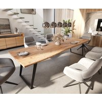 DELIFE Edge Esstisch Akazie Metall – Bild 2