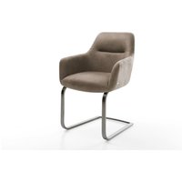 Freischwinger Pejo-Flex Mikrofaser Taupe Vintage Freischwinger flach Graphit Taschenfederkern
