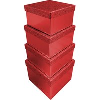 Clairefontaine Geschenkboxen-Set, Glitter rot, 4-teilig – Bild 2