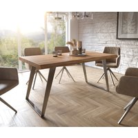 DELIFE Edge Esstisch Akazie Edelstahl – Bild 2