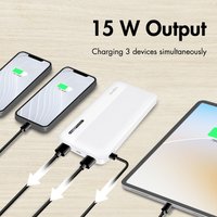 LogiLink Powerbank, 10.000 mAh, 2x USB-A, 2x USB-C, weiß – Bild 2
