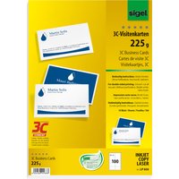 sigel Visitenkarten 3C, 85 x 55 mm, 225 g/qm, hochweiß