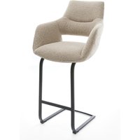 Barstuhl Yago-Flex Bouclé Schlamm Freischwinger Flach Metall Schwarz Taschenfederkern