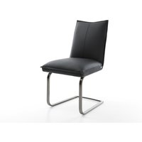 Freischwinger Lelio-Flex Echt-Leder Schwarz Freischwinger flach Graphit Taschenfederkern