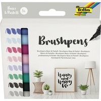 folia Pinselstift Brush Pens, Basic & Pastell, 8er Set