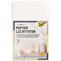 folia Lichtertüte, Blanko, groß, aus Papier, weiß