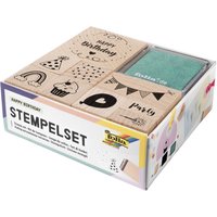 folia Motivstempel-Set, Happy Birthday, aus Holz, 11-teilig – Bild 2